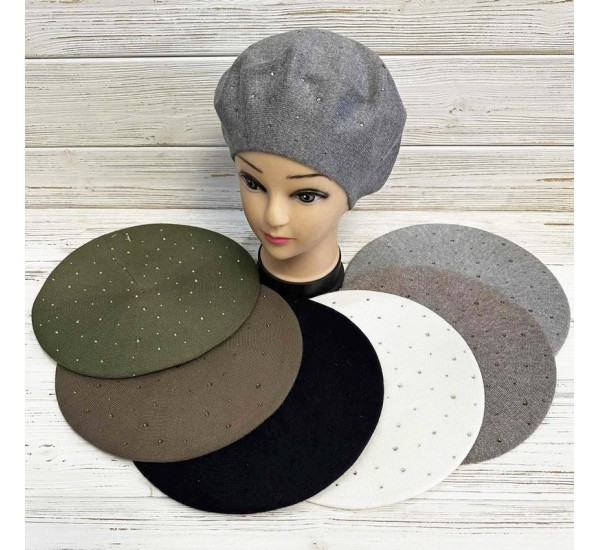 Берет жіночий 5 шт (універсальний) кашемір ML903_100906