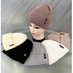 Шапка жіноча 5 шт (55-57 р) рубчик ML903_100969