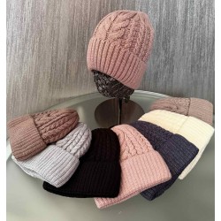 Шапка женская 5 шт (норма) вязка/флис ML903_110926