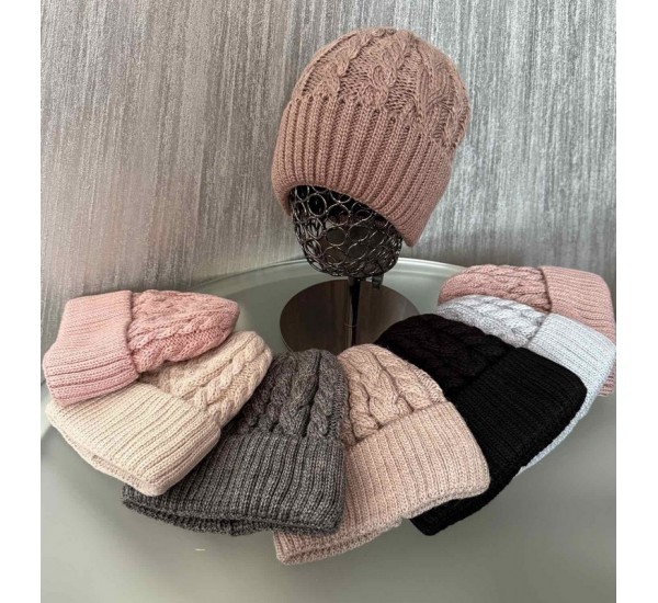 Шапка женская 5 шт (норма) вязка/флис ML903_110927