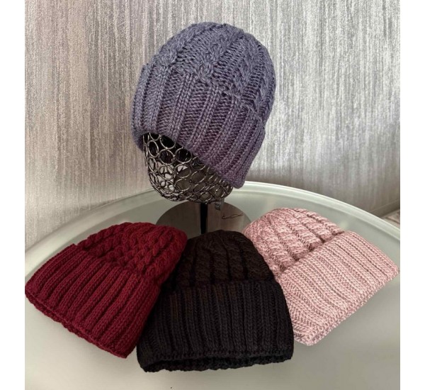 Шапка женская 5 шт (норма) вязка/флис ML903_110928