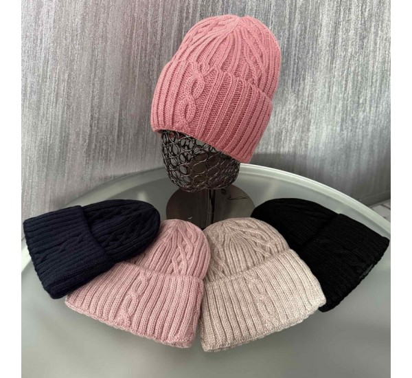 Шапка женская 5 шт (норма) вязка/флис ML903_110933