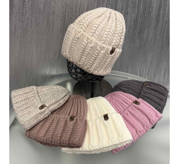 Шапка женская 5 шт (норма) вязка/флис ML903_110939