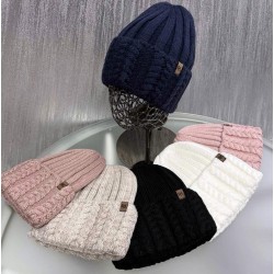 Шапка женская 5 шт (норма) вязка/флис ML903_110942