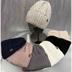 Шапка женская 5 шт (норма) вязка/флис ML903_110943