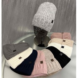 Шапка жіноча 5 шт (норма) в'язка/фліс ML903_110948