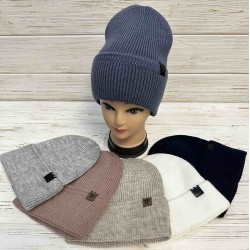 Шапка женская 5 шт (норма) вязка/флис ML903_110953
