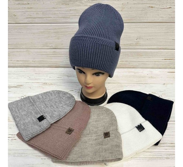 Шапка женская 5 шт (норма) вязка/флис ML903_110953