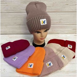 Шапка жіноча 5 шт (норма) в'язка/фліс ML903_110966