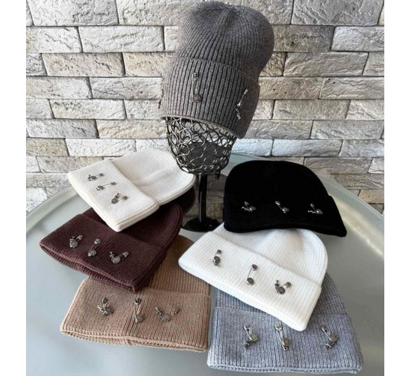 Шапка женская 5 шт (норма) кашемир ML903_110971