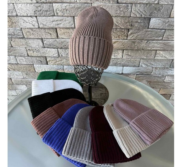 Шапка женская 5 шт (норма) рубчик ML903_110979