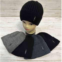 Шапка чоловіча 5 шт (норма) в'язка/фліс ML903_110900