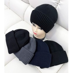 Шапка чоловіча 5 шт (норма) в'язка/фліс ML903_151010