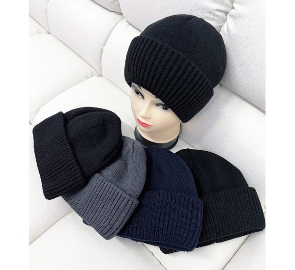 Шапка чоловіча 5 шт (норма) в'язка/фліс ML903_151010