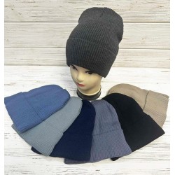 Шапка чоловіча 5 шт (норма) в'язка/фліс ML903_151011
