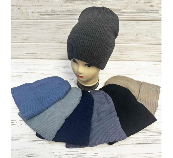 Шапка мужская 5 шт (норма) вязка/флис ML903_151011