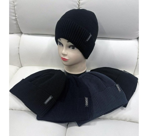 Шапка чоловіча 5 шт (норма) в'язка/фліс ML903_151002