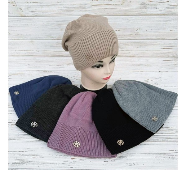 Шапка женская 5 шт (норма) вязка/флис ML903_151023