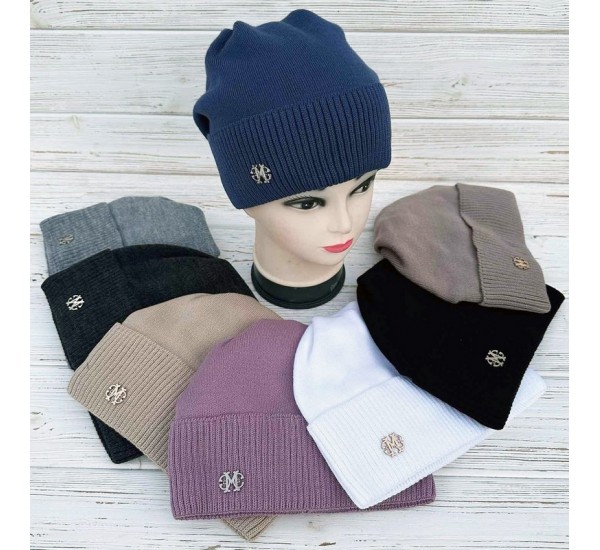 Шапка женская 5 шт (норма) вязка/флис ML903_151024