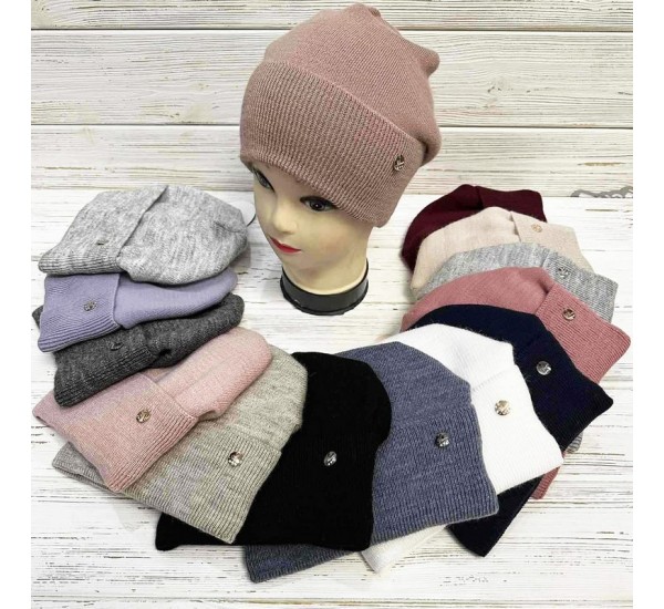 Шапка женская 5 шт (норма) вязка/флис ML903_151025