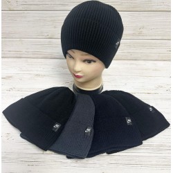 Шапка чоловіча 5 шт (норма) в'язка/фліс ML903_151005