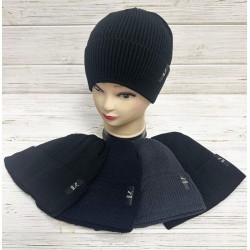 Шапка чоловіча 5 шт (норма) в'язка/фліс ML903_151006
