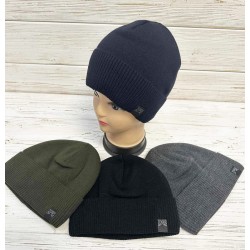 Шапка чоловіча 5 шт (норма) в'язка/фліс ML903_151062