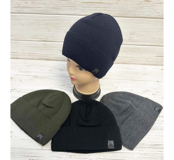 Шапка чоловіча 5 шт (норма) в'язка/фліс ML903_151062