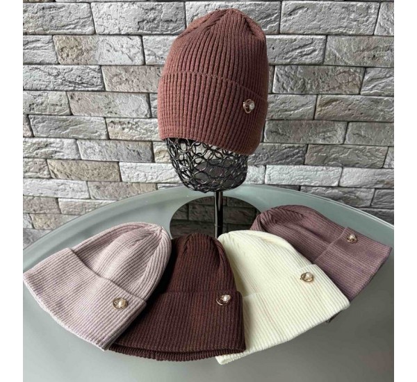 Шапка женская 5 шт (55-57 р) вязка ML903_151063