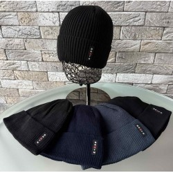 Шапка чоловіча 5 шт (норма) в'язка/фліс ML903_151071