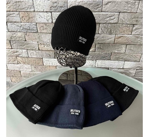 Шапка мужская 5 шт (норма) вязка/флис ML903_151072