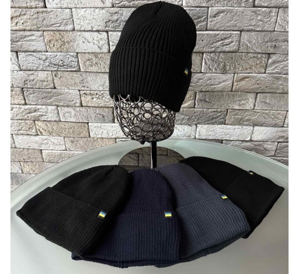 Шапка чоловіча 5 шт (норма) в'язка/фліс ML903_151074