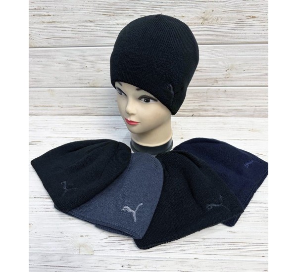 Шапка чоловіча 5 шт (норма) в'язка/фліс ML903_151009