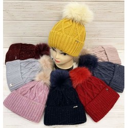 Шапка дитяча 5 шт (52-54 р) в'язка/фліс ML903_141035