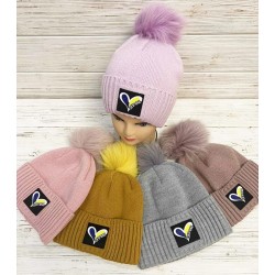 Шапка дитяча 5 шт (52-54 р) в'язка/фліс ML903_141037
