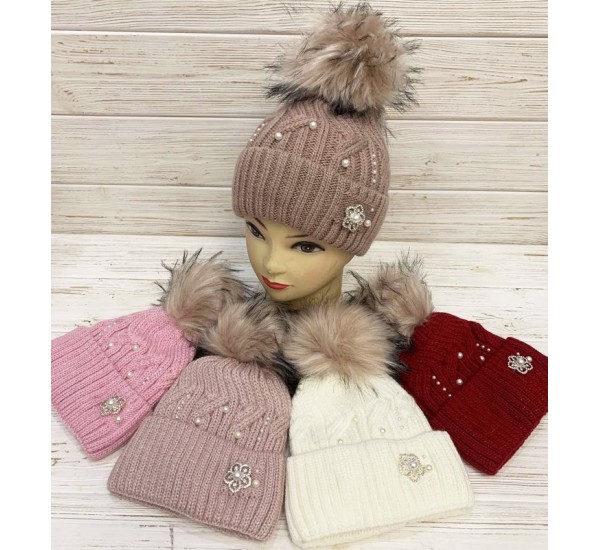 Шапка дитяча 5 шт (52-54 р) в'язка/фліс ML903_141039