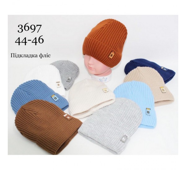 Шапка для немовлят 5 шт (44-46 р) в'язка/фліс ML903_3697