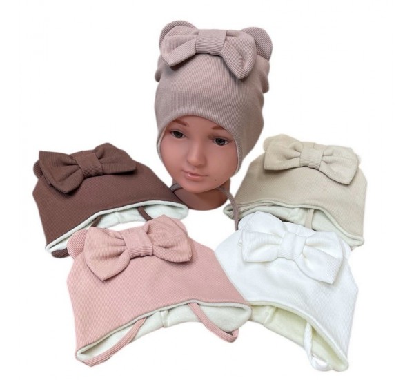 Шапка для немовлят 5 шт (44-48 р) в'язка/фліс ML903_141059