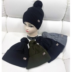 Шапка дитяча 5 шт (54-55 р) в'язка/фліс ML903_141061