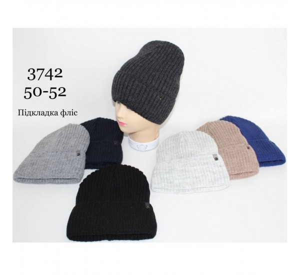 Шапка дитяча 5 шт (50-52 р) в'язка/фліс ML903_3742