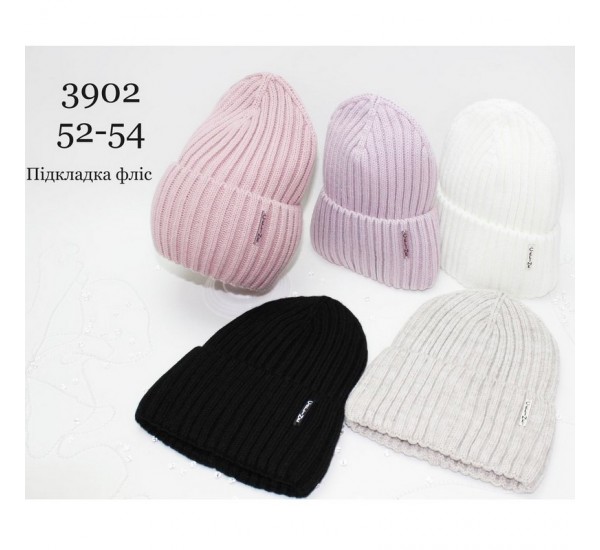 Шапка детская 5 шт (52-54 р) вязка/флис ML903_3902