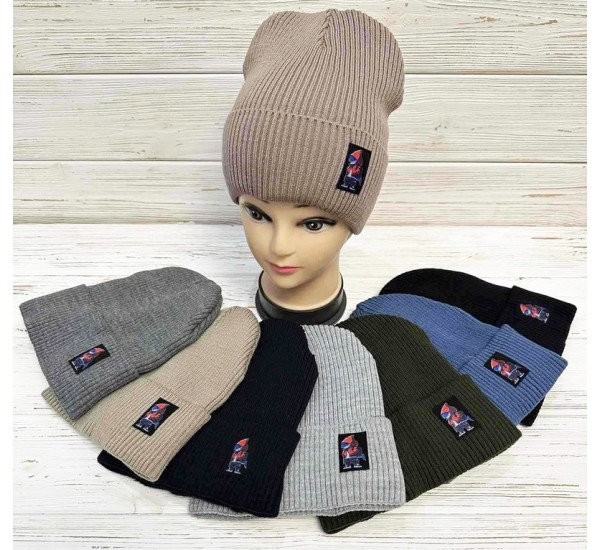 Шапка дитяча 5 шт (52-55 р) в'язка/фліс ML903_141086