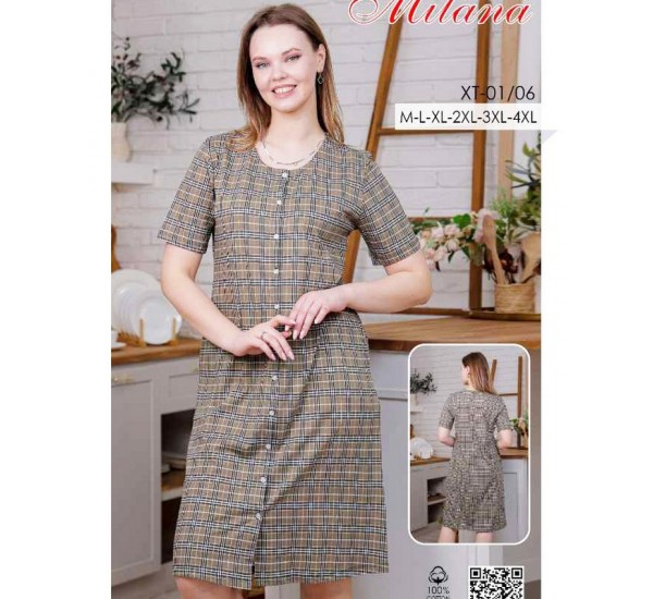 Халат жіночий, бавовна 6 шт (46-56 р) MuK_01/06