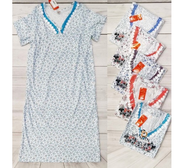 Нічна сорочка жіноча, бавовна 5 шт (48-56 р) MuK_108