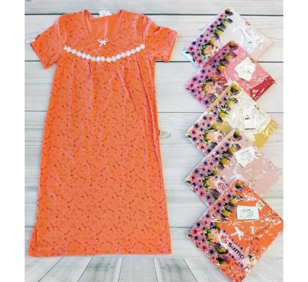 Нічна сорочка жіноча, бавовна 5 шт (48-56 р) MuK_2157D