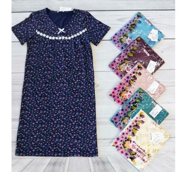 Ночная рубашка женская, хлопок 5 шт (48-56 р) MuK_2102D