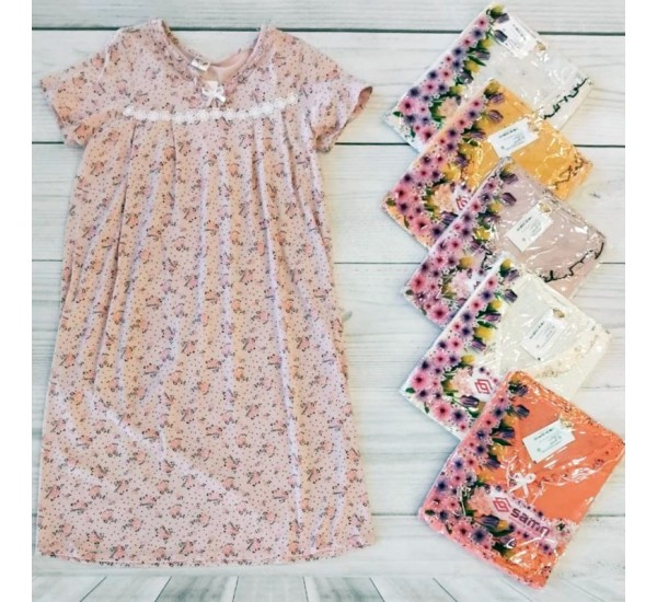 Нічна сорочка жіноча, бавовна 5 шт (48-56 р) MuK_2103D