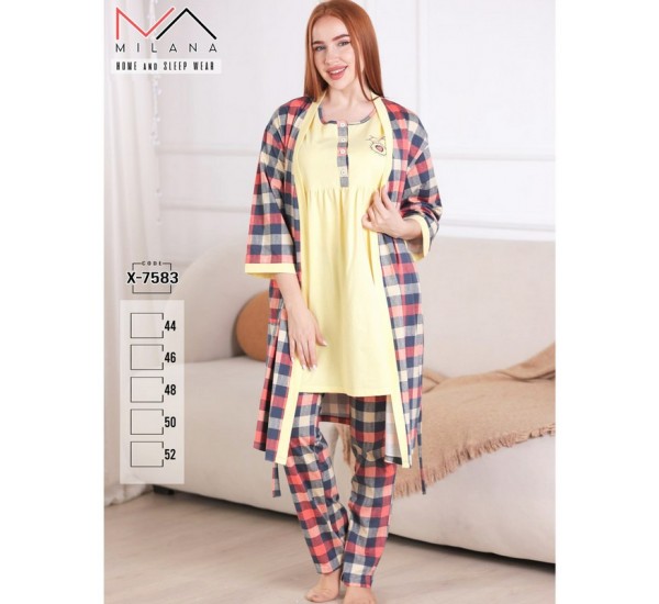 Піжама 3-ка жіноча, бавовна 5 шт (44-52 р) MuK_X-7583