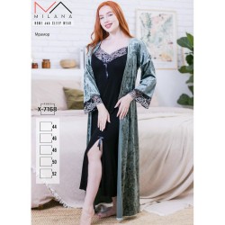 Халат 2-ка жіночий, велюр/бавовна 5 шт (44-52 р) MuK_X-7168