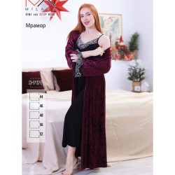 Халат 2-ка жіночий, велюр/бавовна 5 шт (44-52 р) MuK_X-7176